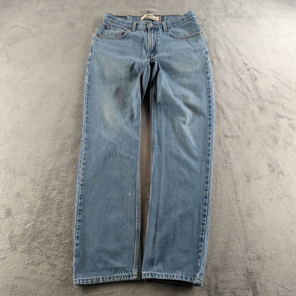 Levis 516 Jeans Mens 34x34 (Fits 32x33)‎ Blue Light Wash Faded Slim Straight